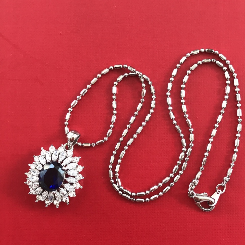 Royal blue sapphire necklace